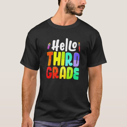 hallo team van de derde klas t-shirt (Voorkant)