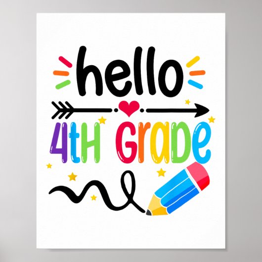 Hallo Team Vierde Klas 4e Klas Ck Terug naar Schoo Poster (Voorkant)