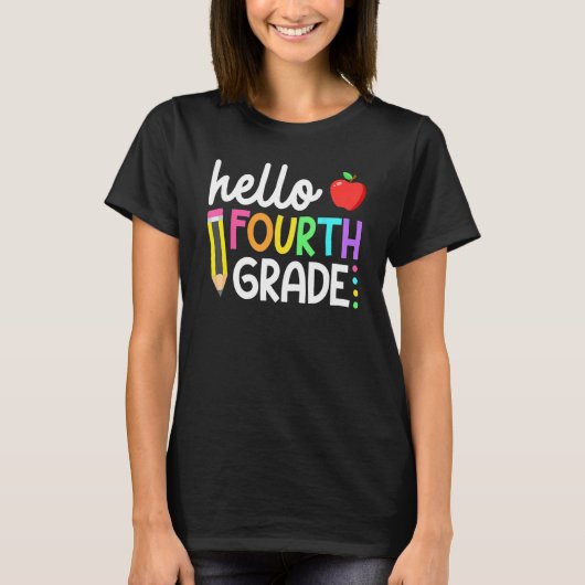 Hallo Team Vierde Klas Terug naar school T T-shirt (Voorkant)
