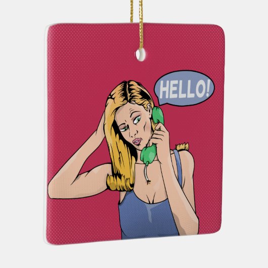 hallo Telefoon Keramisch Ornament (Rechts)