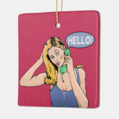hallo  Telefoon Keramisch Ornament (Links)