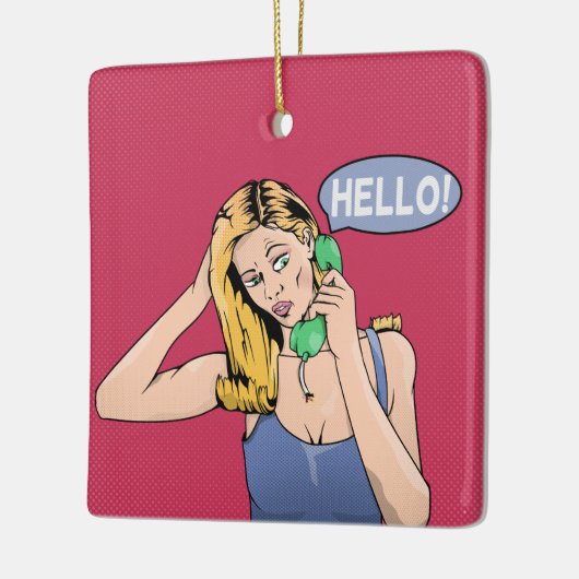 hallo  Telefoon Keramisch Ornament (Links)