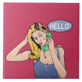 hallo Telefoon Retro Tegeltje (Voorkant)