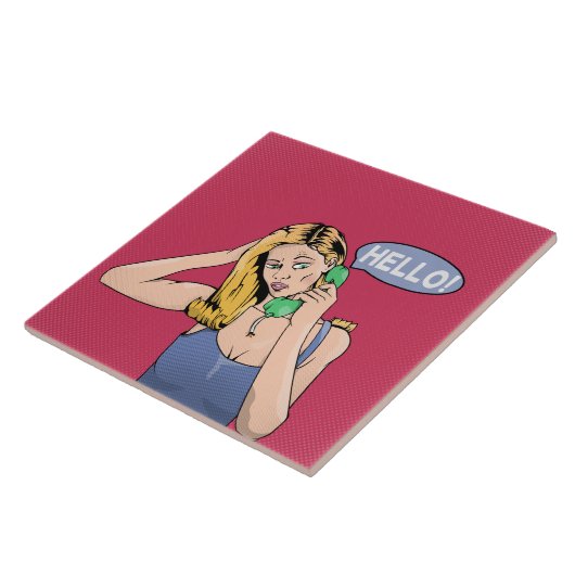 hallo Telefoon Retro Tegeltje (Zijkant)