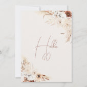 Hallo Terracotta Boho Pampas Grass Kaart (Achterkant)