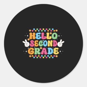 Hallo Terug naar school? 2e klas team 2e klas B Ronde Sticker