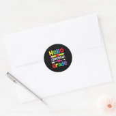Hallo Terug naar school? 2e klas team 2e klas B Ronde Sticker (Envelop)