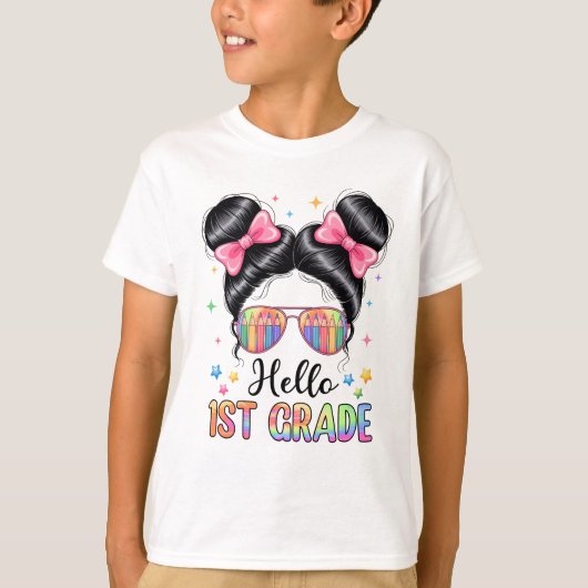 Hallo Terug naar school Coquette Bow Teacher T-shirt (Voorkant)