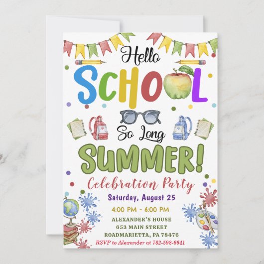 Hallo Terug naar School Kaart (Voorkant)