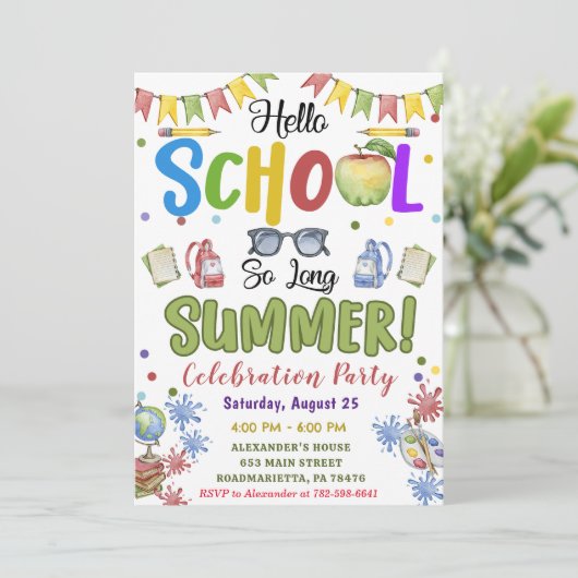 Hallo Terug naar School Kaart (Staand voorkant)