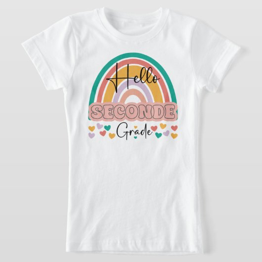 Hallo Terug naar school? tweedegraads leraar Rainb T-shirt (Laagn)