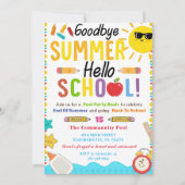 Hallo Terug naar school Vaarwel Zomer Kaart (Voorkant)