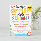 Hallo Terug naar school Vaarwel Zomer Kaart (Staand voorkant)