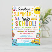 Hallo Terug naar school Vaarwel Zomer Kaart (Staand voorkant)