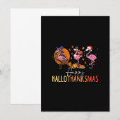 Hallo ThanksMas Flamingo Tovenaars Hoed Kalkoen Ke Kaart (Voorkant / Achterkant)