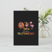 Hallo ThanksMas Flamingo Tovenaars Hoed Kalkoen Ke Kaart (Staand voorkant)