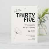 Hallo Thirty Five Bold Typography 35e Verjaardag Kaart (Staand voorkant)