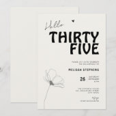 Hallo Thirty Five Bold Typography 35e Verjaardag Kaart (Voorkant / Achterkant)
