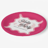 Hallo Thirty Wavy Groovy 30e verjaardag Papieren Bordje (Gekanteld)