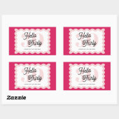 Hallo Thirty Wavy Groovy 30e verjaardag Rechthoekige Sticker (Vel)