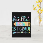 Hallo Tie dye 1e klas terug naar school Kaart (Gele Bloem)