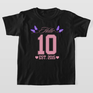 Hallo Tien cijfers Schattigee Coquette 10e Verjaar T-shirt