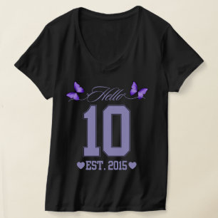 Hallo Tien cijfers Schattigee Coquette 10e Verjaar T-shirt