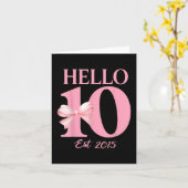 Hallo Tien Est 2015 Schattige 10e Verjaardag Meisj Kaart (Gele Bloem)