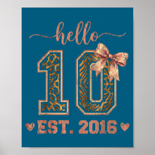 Hallo tiende est 2016 10e verjaardag coquette 10 j poster