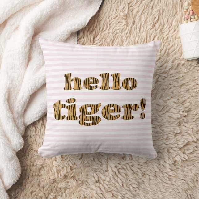 hallo Tiger! Fun Tiger Print Quote Kussen (Deken)