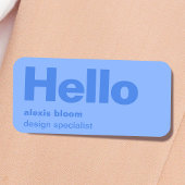 hallo tot een minimum beperkt, eenvoudig blauw, st naamplaatje