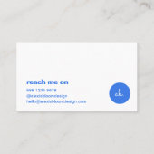 hallo tot een minimum beperkt, eenvoudig blauw, st visitekaartje (Achterkant)