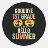 Hallo Tot ziens 1e klas Ronde Sticker (Voorkant)