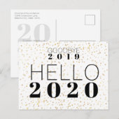 Hallo Tot ziens 2019 2020 Happy New Year Confetti Feestdagenkaart (Voorkant / Achterkant)