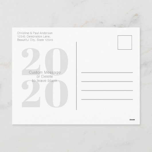 Hallo Tot ziens 2019 2020 Happy New Year Confetti Feestdagenkaart (Achterkant)