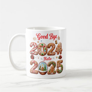 Hallo Tot ziens 2024 2025 Happy New Year Design Koffiemok
