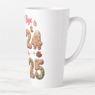 Hallo Tot ziens 2024 2025 Happy New Year Design Latte Mok
