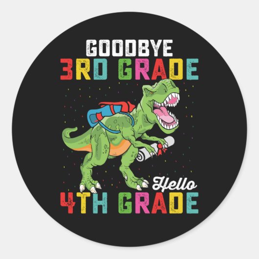 Hallo Tot ziens 3e klas Ronde Sticker (Voorkant)