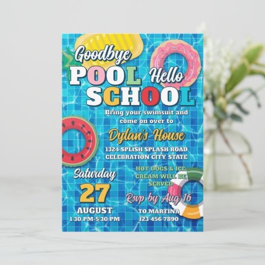 Hallo Tot ziens Pool Kaart (Staand voorkant)