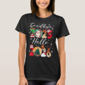 Hallo Tot ziens! Vrolijke oudejaarsavond Kerstmis T-shirt (Voorkant)