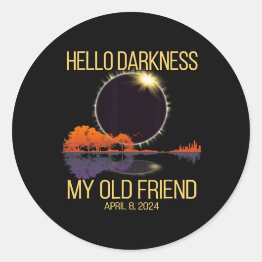 Hallo Totale zonsverduistering 04.08.24 Ronde Sticker (Voorkant)