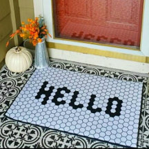 hallo Trendy Faux Tegel Black & White Thick Border