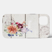 Hallo Trendy rustic hout Frans achtergrond chic Case-Mate iPhone Case (Achterkant (horizontaal))