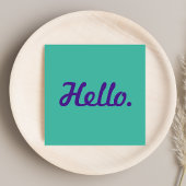 Hallo Trendy Stylish & Paarse Casual Script Vierkante Visitekaartje