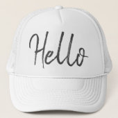hallo Trendy White Baseball Hat Trucker Pet (Voorkant)