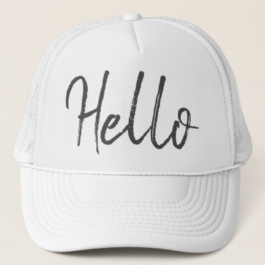 hallo Trendy White Baseball Hat Trucker Pet (Voorkant)