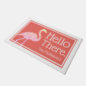 Hallo Tropische roze flamingo Deurmat (Schuin)