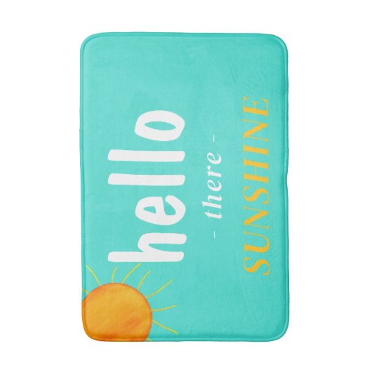 Hallo Turquoise typografie Badmat (Voorkant Verticaal)