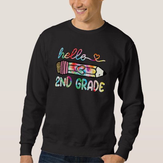 Hallo Tweede 2e Klas Potlood Leraar Student Stropd Trui (Voorkant)
