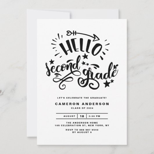 hallo tweede graad | Afstuderen van de eerste graa Kaart (Voorkant)